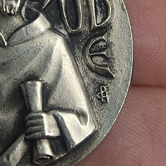 Vintage St. Jude Thaddeus Religious Charm Token Pendant Medal Made in France - Picture 3 of 10